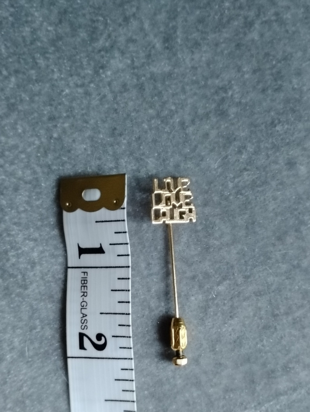 Vintage Gold-tone Square Script Stick Pin, Live Love, Laugh - Picture 5 of 5